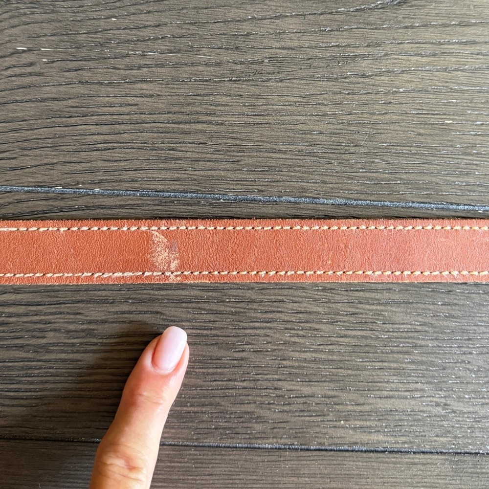 Lauren Ralph Lauren VTG M/32-34 Leather Pheasant Porcelain Brass Buckle Belt - Picture 5 of 8